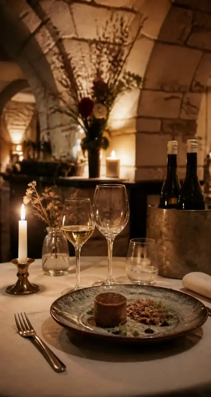 Table dressée dans un restaurant gastronomique tourangeau