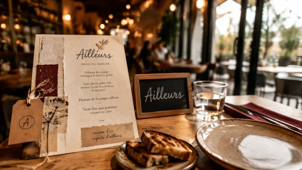 Restaurant ailleurs la ville aux dames tours : menu 34 €