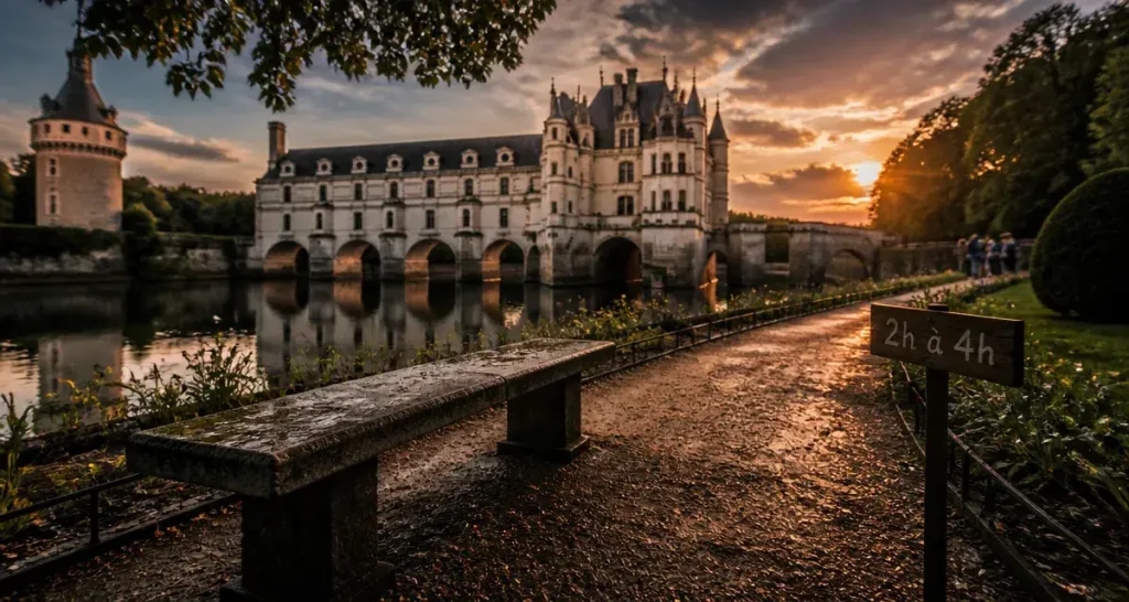 Temps de visite de Chenonceau : 2h ou 4h au coucher du soleil