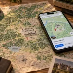 Chambord carte : plan pour parkings et pistes cyclables à 41250