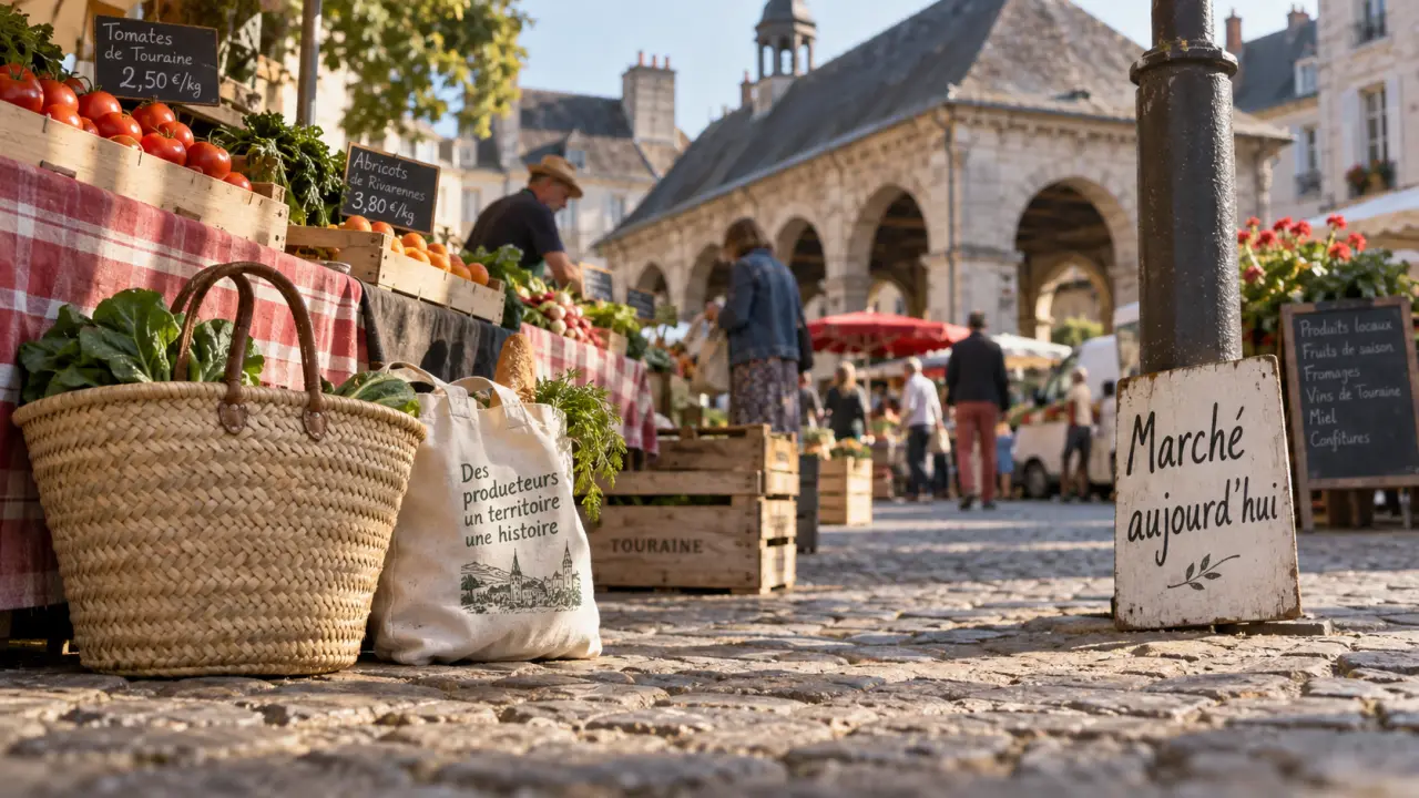 Marché aujourd hui indre-et-loire : étals sous les halles en Touraine