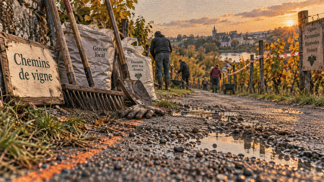 Paris-Tours : les bénévoles préparent les chemins de vigne en Touraine