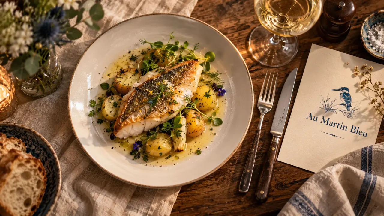Restaurant martin bleu tours : poissons de Loire, déjeuner