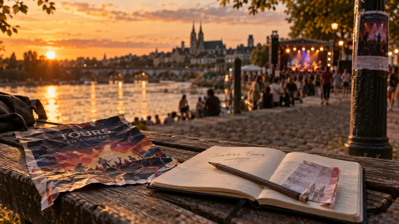 Sortir à Tours : photo sur les quais de la Loire au coucher de soleil