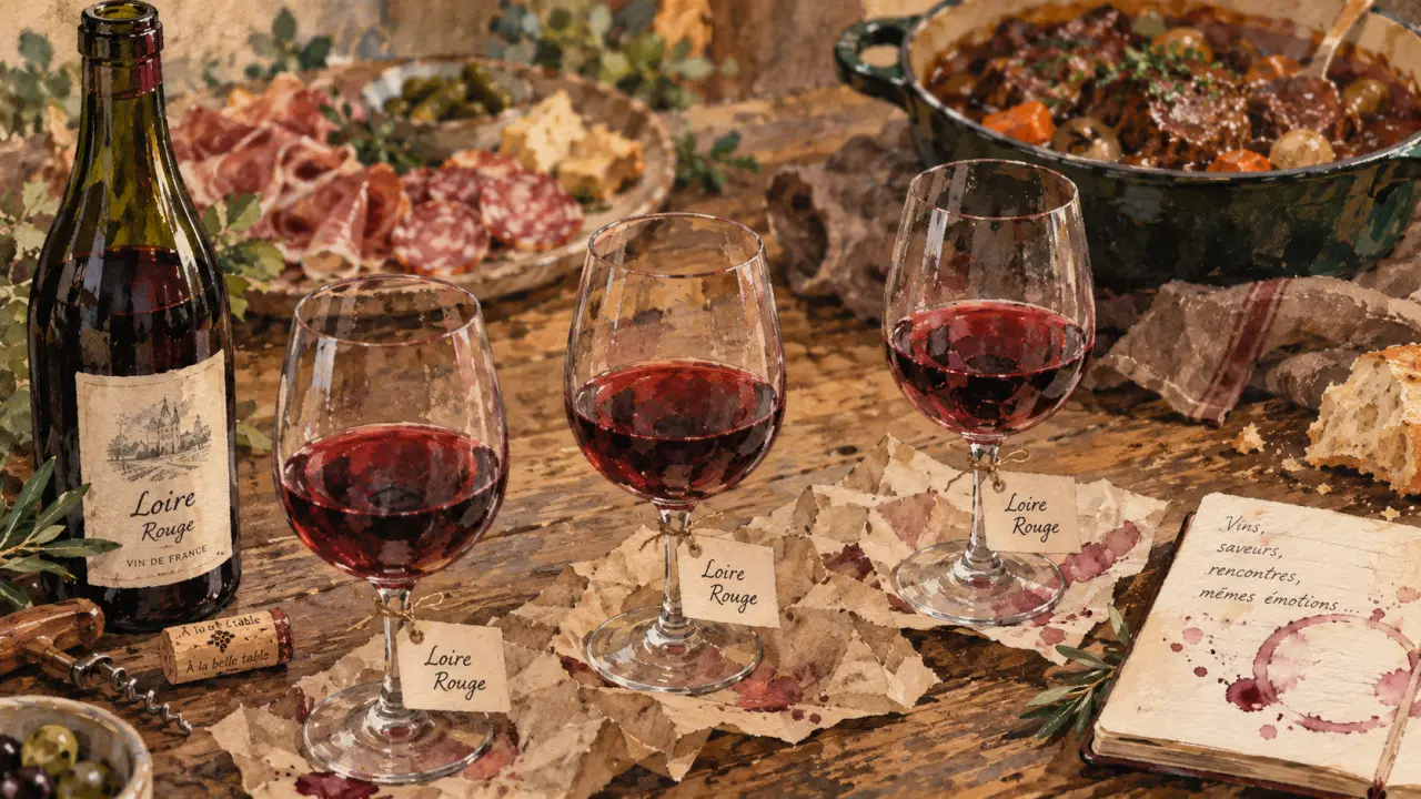 Vin de loire rouge : dégustation et accords sur table